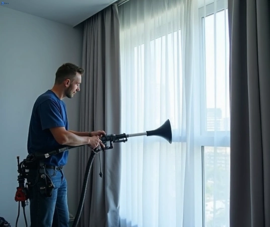 Professional commercial curtain cleaning process equipment Matty Curtain Cleaning menai-central-nsw