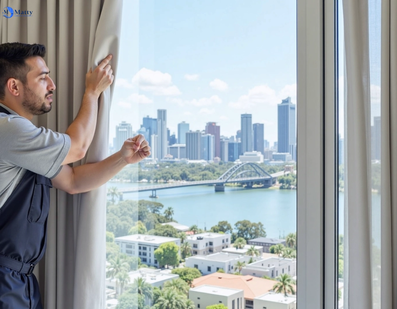 Professional curtain steam cleaning service menai-central-nsw QLD by Matty Curtain Cleaning